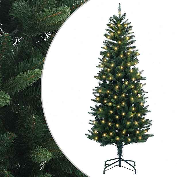 vidaXL Umělý Skládací Vánoční Strom 180 cm 300 LED Teplá bílá PE a PVC