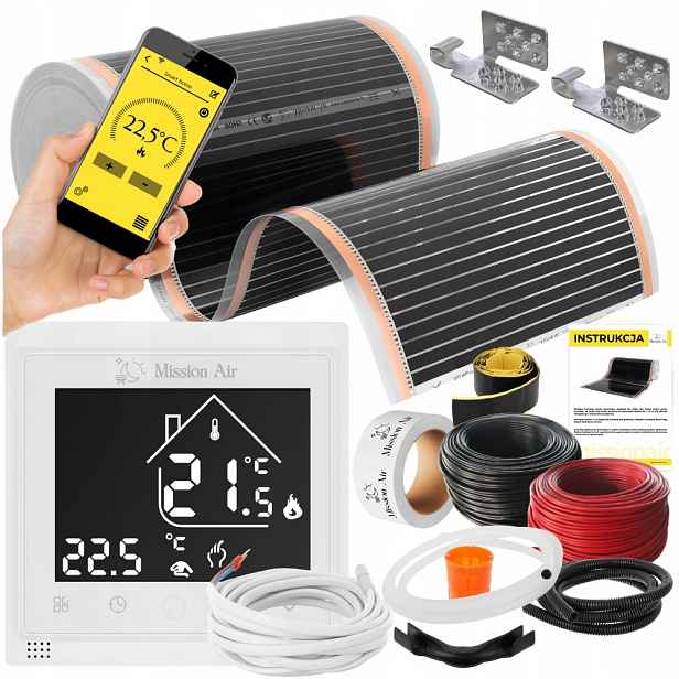 Set Mission Air Fólie Vyhřívací Podložka Infračervená 50 cm I 160 W/m² 8 m² Ptc