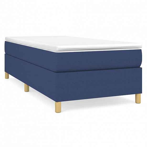 vidaXL Rám postele s boxspringem modrá 90x190 cm textil