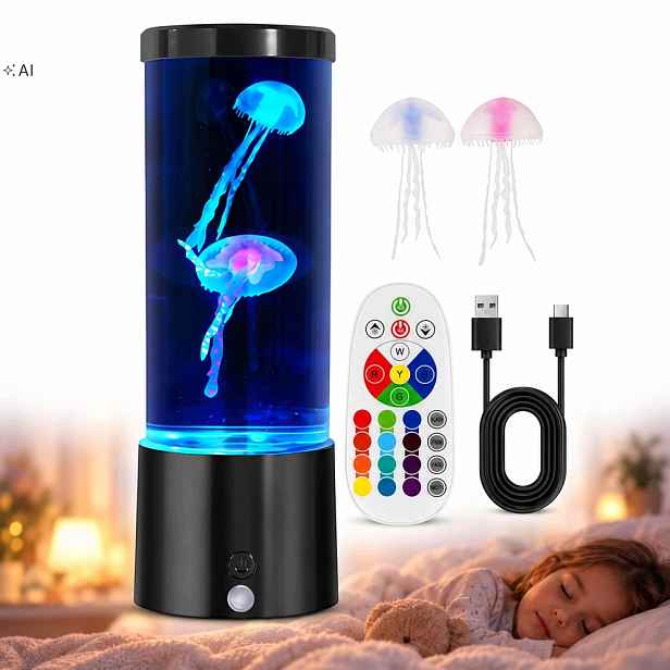 Láva Barevná Lampa Jellyfish, Led Lampa Do Akvária, Do Pokoje, Na Stůl