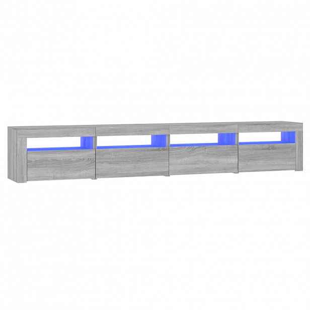 vidaXL TV skříňka s LED osvětlením šedá sonoma 240x35x40 cm