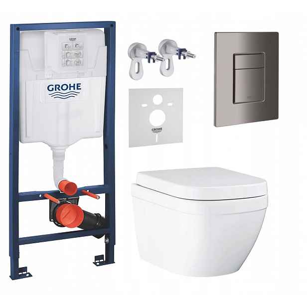 7v1 Wc Podomítkový Set, Stelaz s Wc Mísou Grohe Euro Ceramic, Tlačítko