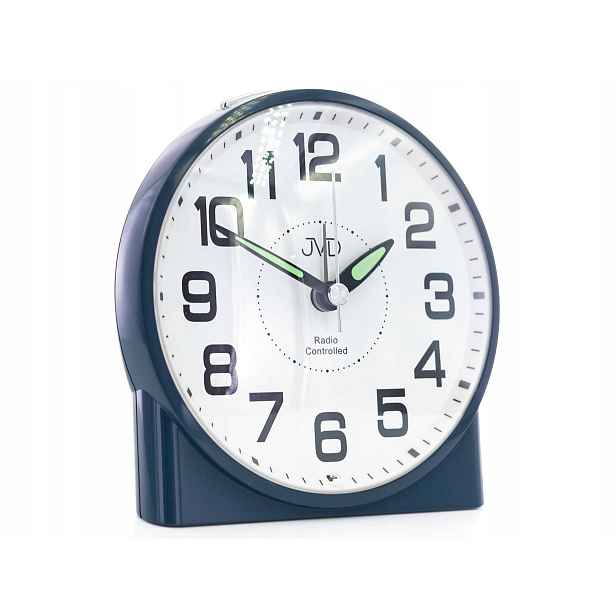 Budík Jvd RB22.3 Modrý Alarm Snooze Podsvícení Řízené Rádiem