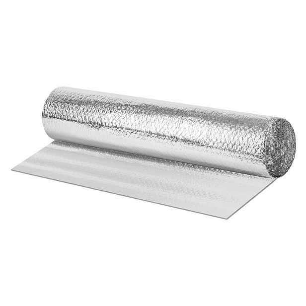 ECD-Germany IZOLAČNÍ FÓLIE 1 x 10 m pro tepelnou izolaci a ochranu před chladem, oboustranná hliníková izolační fólie, tloušťka 6 mm