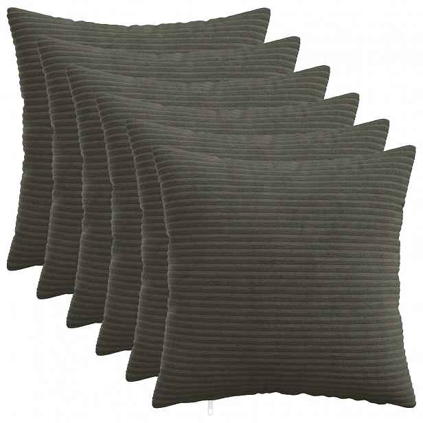 vidaXL Povlak na polštář 6 pcs HEERLEN Antracitová 40 x 40 cm manšestr