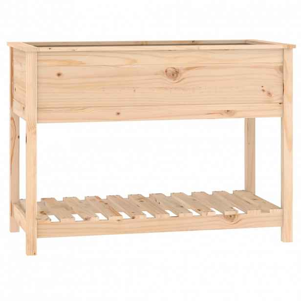 vidaXL Truhlík s policí 111,5 x 54 x 81 cm masivní borové dřevo