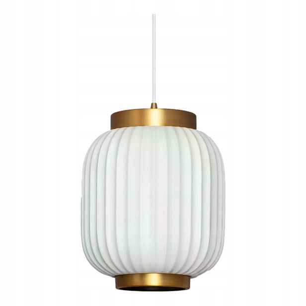 Závěsná lampa zlatá bílá porcelánová ozdobná do obývacího pokoje ložnice Abruzzo