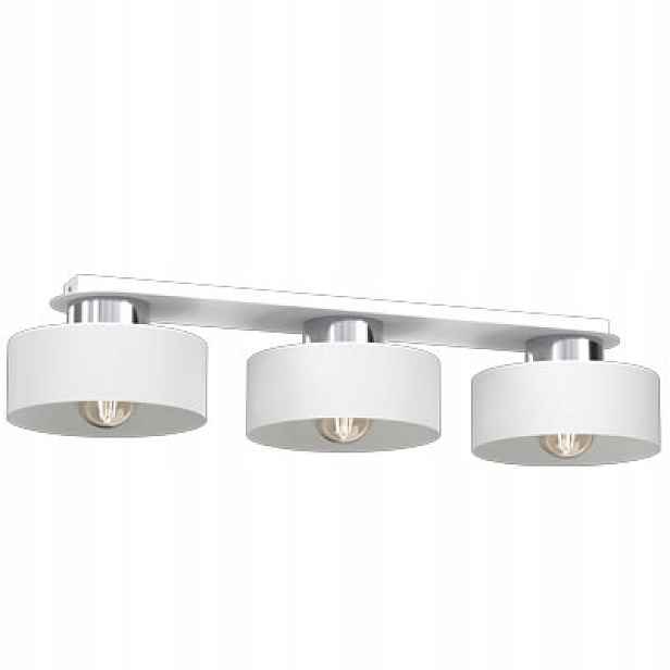 Stropní svítidlo trojitá bílá chromovaná podlouhlá 68 cm do jídelny 3 body Luminex
