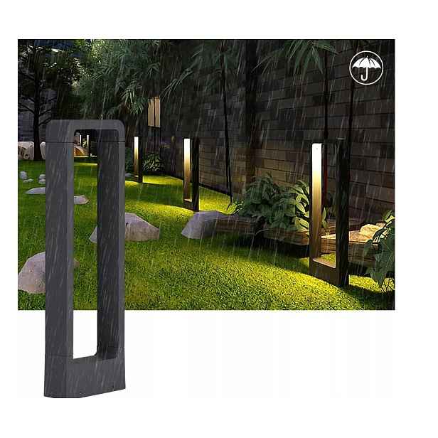 Led Zahradní Lampa Rio 8W 50CM Černá 4500K Stojící Sloupek Černá