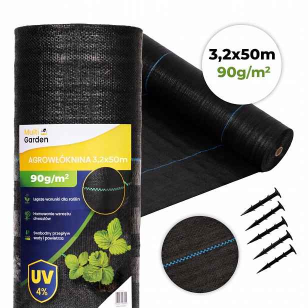 MultiGarden WEED90 Zahradní agrotextilie 90 g/m², 3,2 x 50 m 50 kolíků
