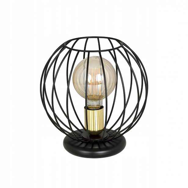 Noční lampa Albio LN1 Black moderní loft černá/zlatá