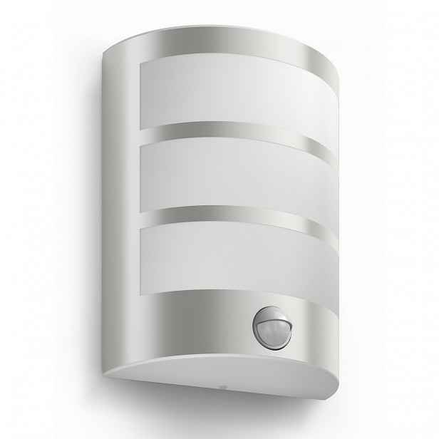Philips 17324/47/16 Python Venkovní nástěnné LED svítidlo s čidlem 21 cm, stříbrná