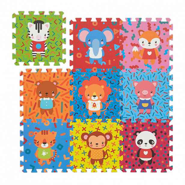 Relaxdays PUZZLEMATA Barevná 9-dílná EVA pěna