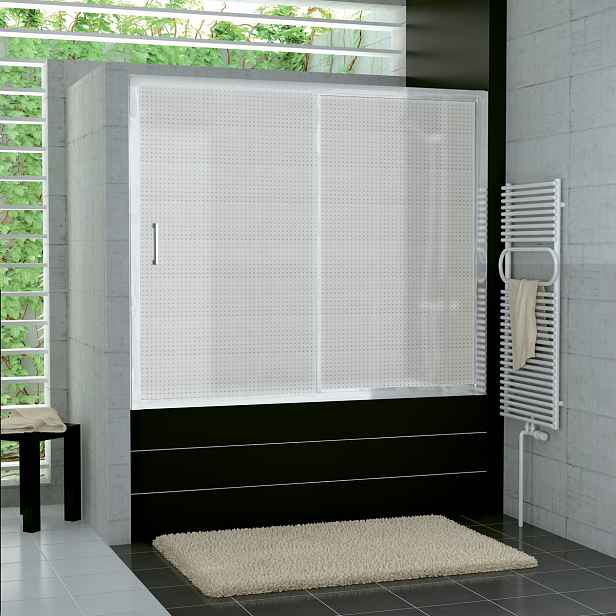 SanSwiss TOPB2 1600 50 30 Vanové dveře s pevnou stěnou v rovině 160 cm, aluchrom/mastercarré