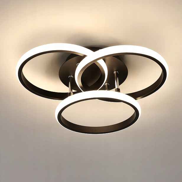 Stropní závěsné Led svítidlo lustr kulatý černý moderní 40W 4500K