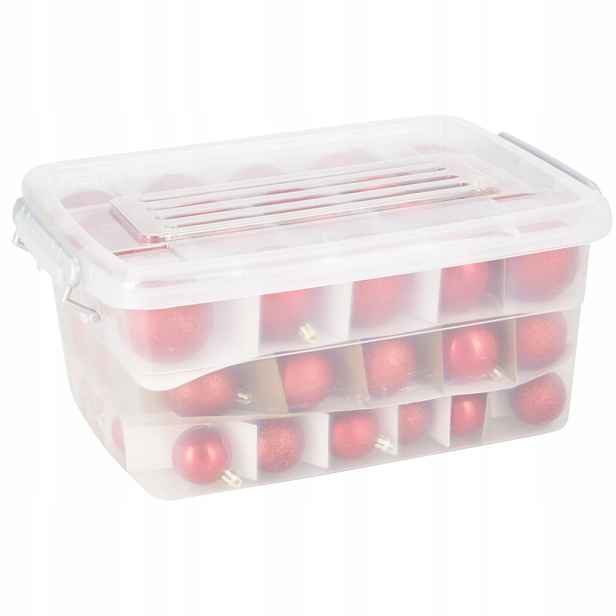 Vánoční Baňky 70 Ks Plast Průměr 4,5,6 CM Červené