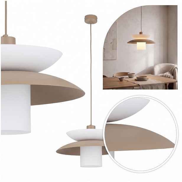 Závěsná Led závěsná lampa E27 Béžová 15W Regulace 160 cm Tk Lighting