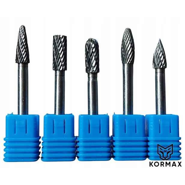 Rychlootáčkový frézovací rotační pilník 8 mm na kov s karbidem Set 5ks