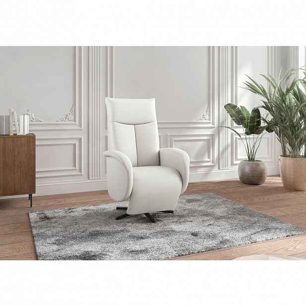 Sit & More RELAXAČNÍ KŘESLO, kůže, bílá