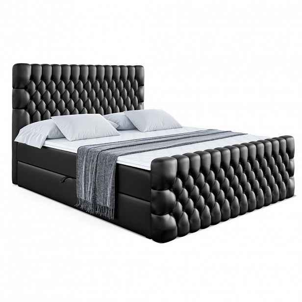 ALTDECOR AMERICKÁ postel SERENE-Z – 200 x 200 – H4 – vysoce lesklá černá