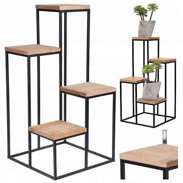 Moderní Držák Na Květináč na 4 květiny Loft 68 cm Pyramida Kaskáda do obývacího pokoje