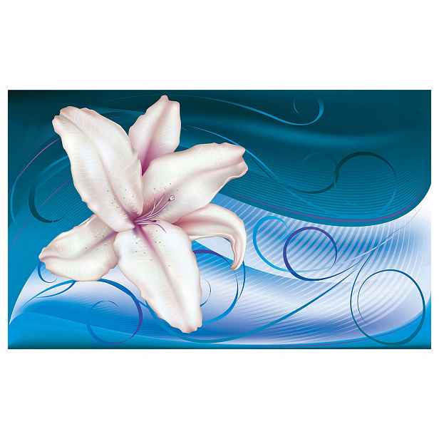 Tapeta Lilie Růžovo-bílá abstrakce modrý gradient vinyl 254x184 lepidlo