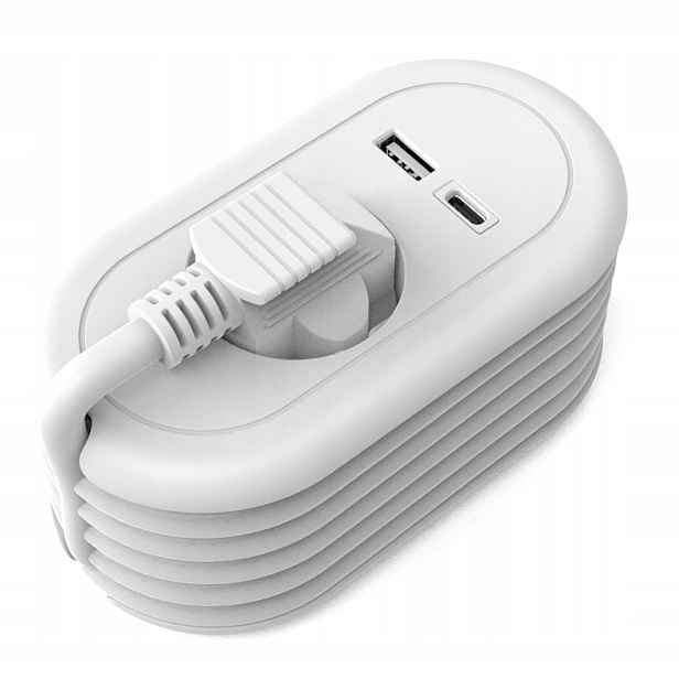 2x Prodlužovací Kabel 1x Schuko 250V 16A 1x Usb-a 1xUSB-C 1,5 m bílý Plastrol