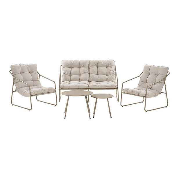 Béžový čalouněný zahradní lounge set pro 4 Nilo – House Nordic