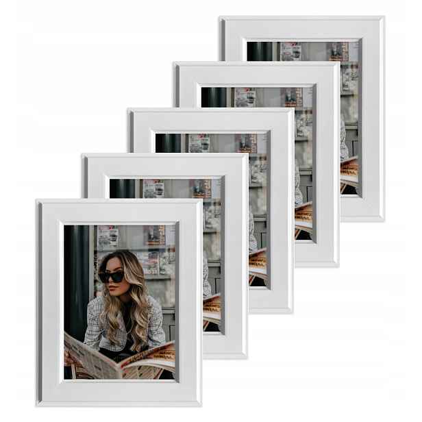 Sada 5 fotorámečků A4 21x29,7 Paříž bílá