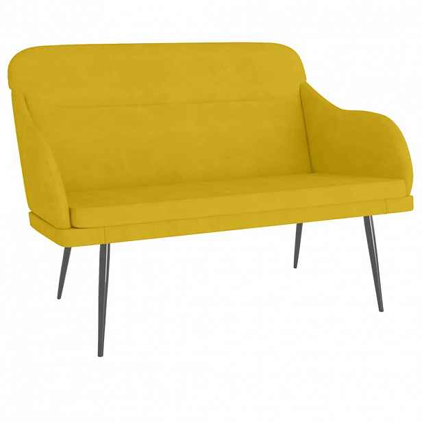 vidaXL Lavice žlutá 110 x 76 x 80 cm samet