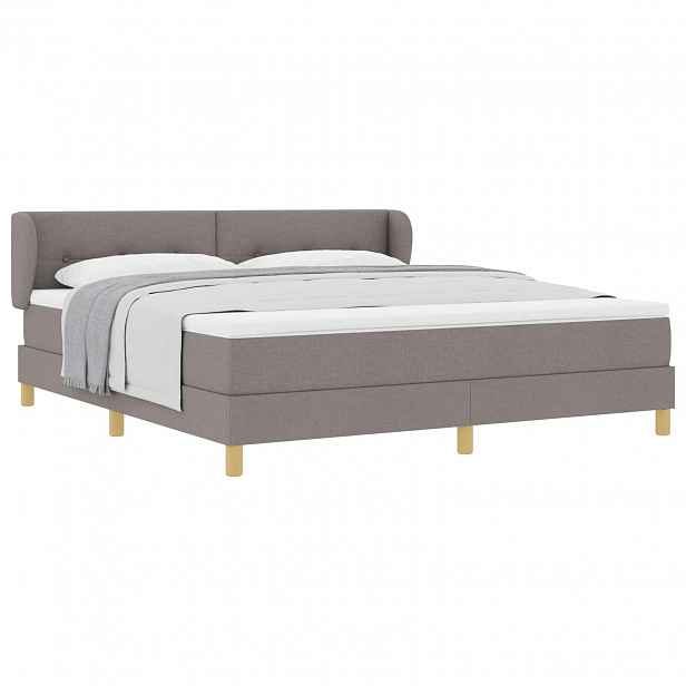 vidaXL Postel s boxspringem s čelo Taupe 180 x 200 cm textil