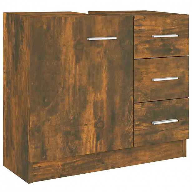vidaXL Skříňka pod umyvadlo kouřový dub 63x30x54 cm kompozitní dřevo