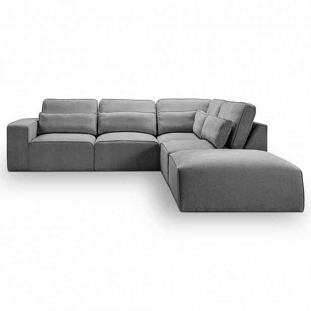 MID.YOU ROHOVÁ SEDAČKA, textil, šedá