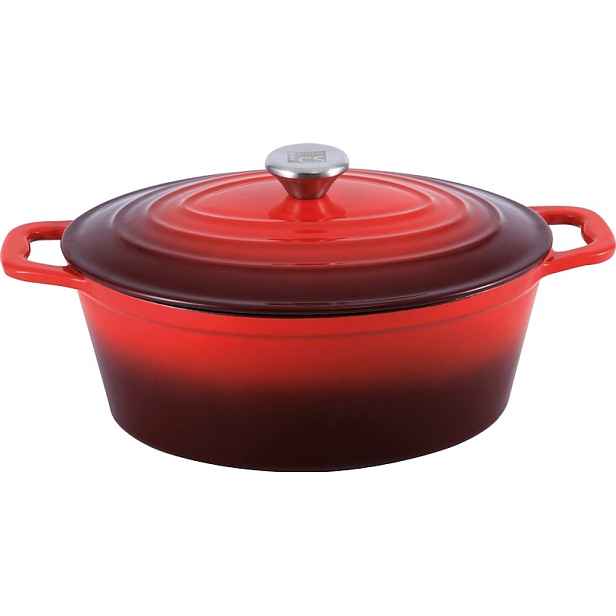 CS SOLINGEN Pekáč s poklicí litinový Xanten 36 x 22 cm červený CS-070052