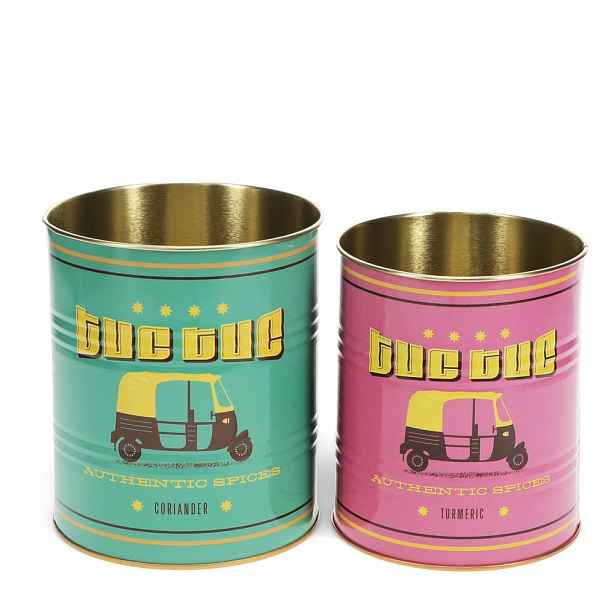 Dekorativní cínové úložné boxy v sadě 2 ks ø 11x13 cm Tuc-tuc – Rex London