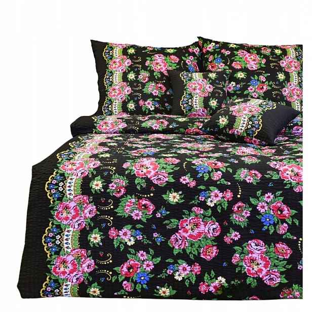 Sada Povlečení Kůra 140x200 2x70/80 Halka Horalka Černá Elegantní
