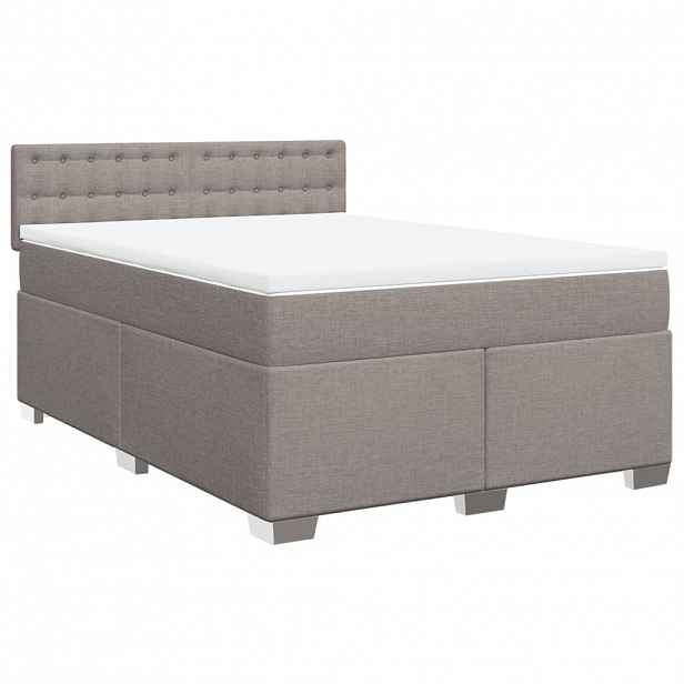 vidaXL Box spring postel s matrací taupe 140x200 cm textil