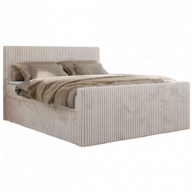 MKS KONTINENTÁLNÍ POSTEL TILIANO DUO 140/200 - Béžový manšestr - H3