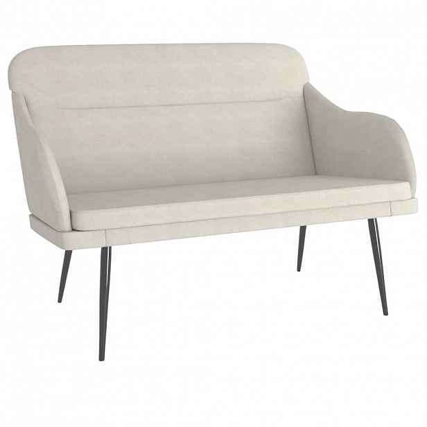 vidaXL Lavice krémová 110 x 76 x 80 cm samet