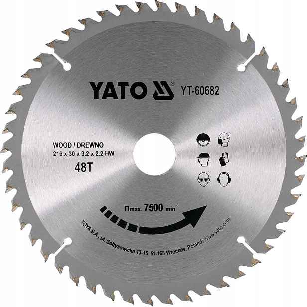 Yato Kotoučová Pila Na Dřevo 216X48TX30MM YT-60682