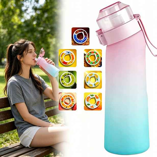 Láhev na vodu gradientní růžová 650 ml Vonný hrnek se 7 kapslemi