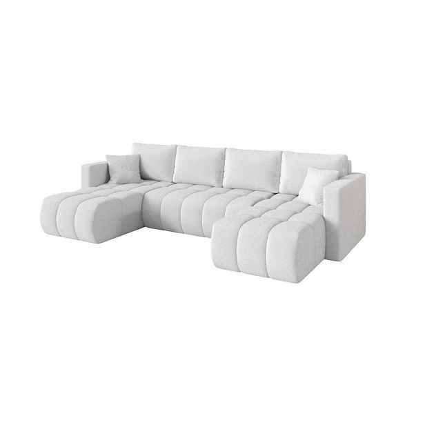 ALTDECOR SEDACÍ SOUPRAVA DO U s funkcí spaní a úložným prostorem GARD-U 300x146x85 bílá bouclé