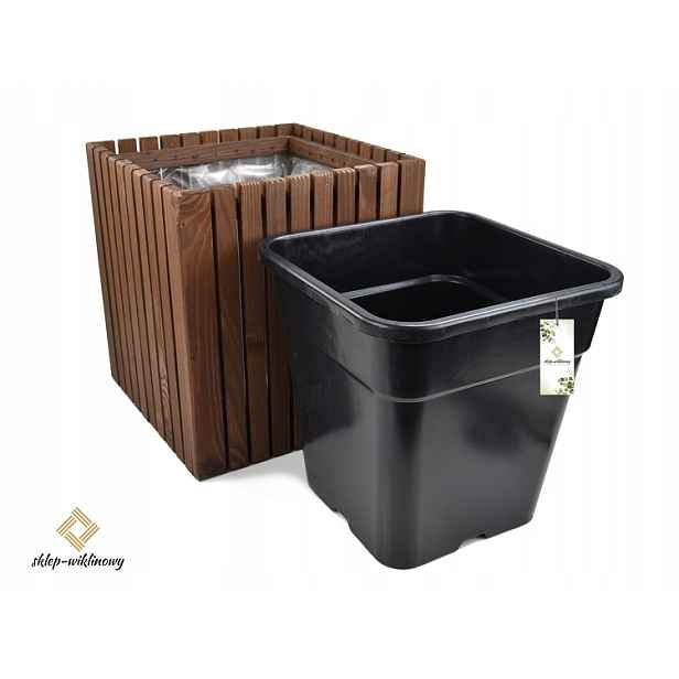Velký dřevěný květináč Obal Zahradní květináč Na terasu Květináč 40cm