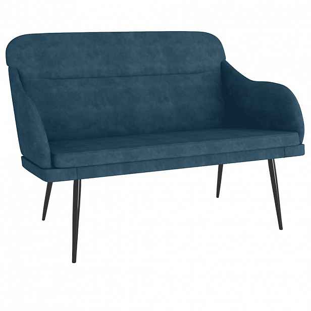 vidaXL Lavice modrá 110 x 76 x 80 cm samet
