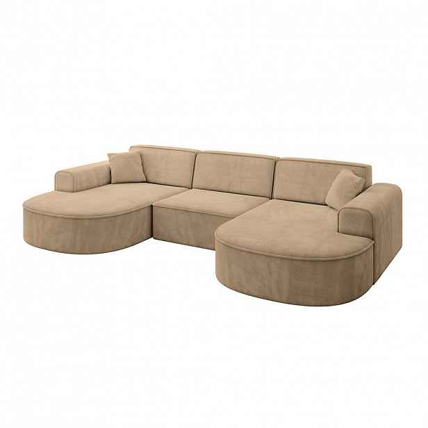 ALTDECOR SEDACÍ SOUPRAVA MARI-U1 – 303 x 171 x 79 cm, šedohnědá, velur