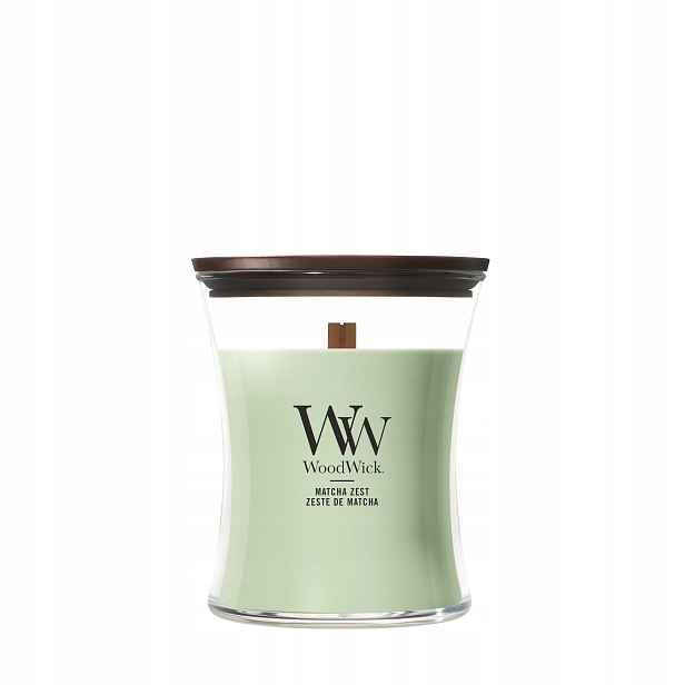 Střední vonná svíčka WoodWick Matcha Sada