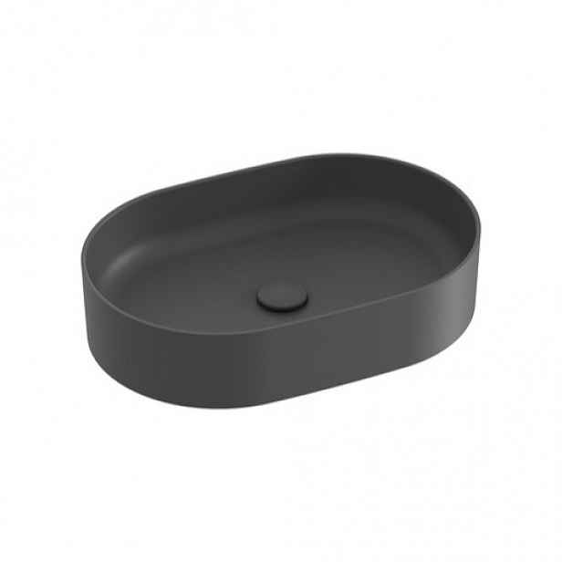 Umyvadlo na desku Ravak Ceramic Slim 55x37 cm antracit bez přepadu XJX03155000