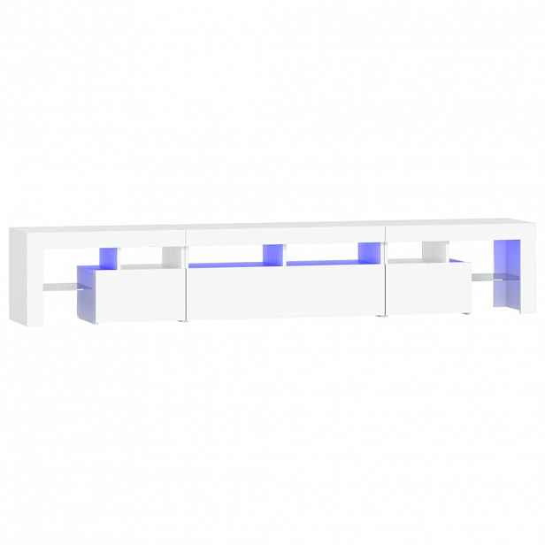 vidaXL TV skříňka s LED osvětlením bílá 230x36,5x40 cm