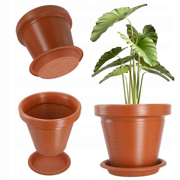Květináč 39 Cm Obal S Podstavcem Velký Cihlový