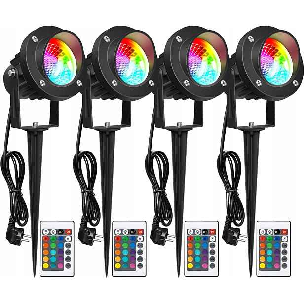 Led Rgb Zahradní Lampa 20 W Zapichovací Ledmo 2000 LM Reflektor Dálkový Ovladač